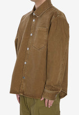 AMI PARIS Ami De Coeur Long-Sleeved Shirt Brown UJK788-DE0112-216