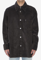 AMI PARIS Corduroy Velvet Overshirt Gray USH793-CO0131-020
