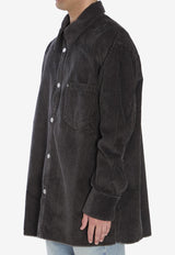 AMI PARIS Corduroy Velvet Overshirt Gray USH793-CO0131-020