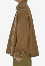 AMI PARIS Ami De Coeur Long-Sleeved Shirt Brown UJK788-DE0112-216