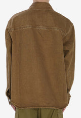 AMI PARIS Ami De Coeur Long-Sleeved Shirt Brown UJK788-DE0112-216