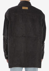 AMI PARIS Corduroy Velvet Overshirt Gray USH793-CO0131-020