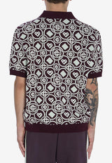 Casablanca Monogram Knit Short-Sleeved Polo T-shirt Multicolor AW25KW1092--01