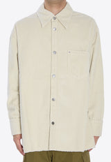 AMI PARIS Corduroy Velvet Overshirt Ivory USH793-CO0131-185