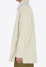 AMI PARIS Corduroy Velvet Overshirt Ivory USH793-CO0131-185