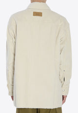 AMI PARIS Corduroy Velvet Overshirt Ivory USH793-CO0131-185
