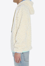 Casablanca Teddy-Effect Zip-Up Jacket Cream MPF25JTP37301--WHITE