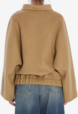 Khaite Garret Wool Zip-Up Jacket Camel 6182547--910