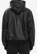 Loewe Zip-Up Nappa Leather Bomber Jacket Black H526Y34L72--1100