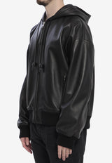Loewe Zip-Up Nappa Leather Bomber Jacket Black H526Y34L72--1100