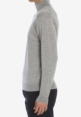John Smedley Cherwell Wool Turtleneck Sweater Gray CHERWELL--SILVER