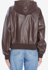 Loewe Flamenco Leather Zip-Up Jacket Brown S359Y34L75--3270