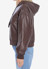 Loewe Flamenco Leather Zip-Up Jacket Brown S359Y34L75--3270