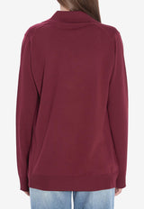 Gucci V-neck Wool Polo Sweater Red 793883-XKFA8-6318