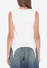 Jean Paul Gaultier Tank Top With Lingerie Garter White W-TO387-J014-01