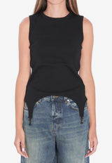 Jean Paul Gaultier Tank Top With Lingerie Garter Black W-TO387-J014-00