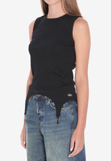 Jean Paul Gaultier Tank Top With Lingerie Garter Black W-TO387-J014-00