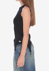Jean Paul Gaultier Tank Top With Lingerie Garter Black W-TO387-J014-00