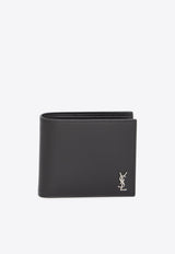 Saint Laurent Small Cassandre Leather Wallet Black 607727-1JB0E-1000
