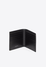 Saint Laurent Small Cassandre Leather Wallet Black 607727-1JB0E-1000