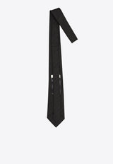 Saint Laurent Striped Silk Tie Black 824977-3Y009-1000