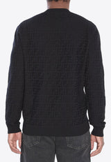 Fendi FF Jacquard Crewneck Sweater Black FZX091-AUW0-F0QA1