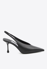 Jimmy Choo Isa 80 Calf Leather Slingback Pumps Black ISA80-CLF-BLACK