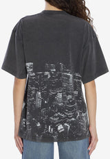 Alexander Wang New York Skyline Print T-shirt Black UCC3251843--011