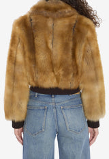 Saint Laurent Shearling Zip-Up Jacket Beige 836494-YF2BV-9621