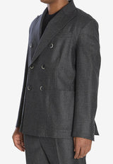 Barena Venezia Doria Bita Double-Breasted Blazer Gray GIU5238-0501-560