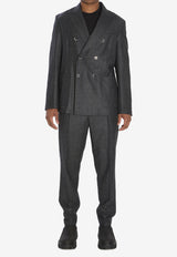 Barena Venezia Doria Bita Double-Breasted Blazer Gray GIU5238-0501-560