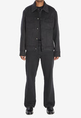 AMI PARIS Trucker Wool Jacket Gray UJK847-WO0009-021