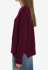 Allude Cashmere Crewneck Sweater Burgundy 11151--68