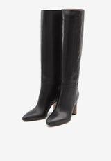 Paris Texas Lavinia 75 Leather Knee-High Boots Black PX1683-XVT01-BLACK