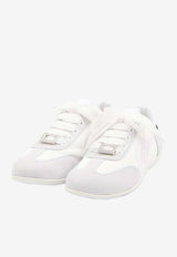 Roger Vivier Viv' Low Satin and Suede Sneakers White RVW79342800-TNM-89JH