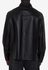 Loewe Leather Buttoned Overshirt Black H526Y31L29--1100