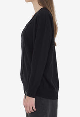 Lisa Yang Erna V-neck Cashmere Sweater Black 2024282--BL