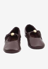 Loewe Pebble Nappa Leather Ballet Flats Bordeaux L815466X46--7110