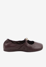 Loewe Pebble Nappa Leather Ballet Flats Bordeaux L815466X46--7110