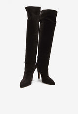Paris Texas Elsa 100 Over-the-Knee Suede Boots Brown PX1786-XV0EL-EBANO
