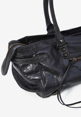 Balenciaga Le City East West Grained Leather Shoulder Bag Black 845704-2ABEK-1000