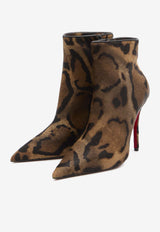 Christian Louboutin Miss Z 90 Animal Print Leather Ankle Boots Brown 3250636-BW1F-BROWN
