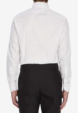 Borriello Napoli Logo Embroidered Buttoned Shirt White 21005 VOMERO--BIA