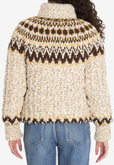 Moncler Grenoble Girose Patterned Cardigan Beige K20989B00013-M7948-F01