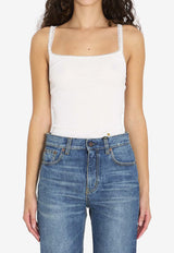 Chloé Medallion Slim Tank Top White CH25WJH01185--101