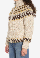 Moncler Grenoble Girose Patterned Cardigan Beige K20989B00013-M7948-F01