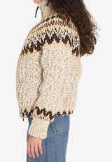 Moncler Grenoble Girose Patterned Cardigan Beige K20989B00013-M7948-F01