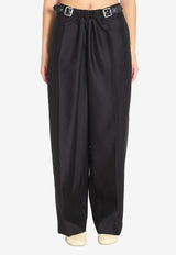 Loewe Belted Wool-Blend Pants Black S540Y04XM7--1100