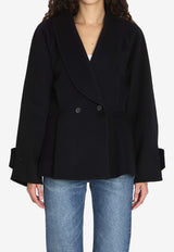 Chloé Double-Breasted Wool Coat Black CH25WMA70071--001