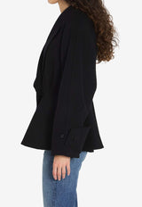 Chloé Double-Breasted Wool Coat Black CH25WMA70071--001